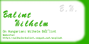 balint wilhelm business card